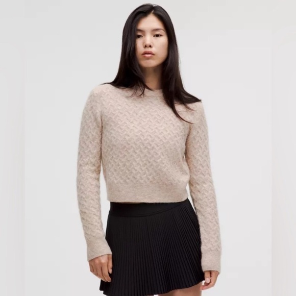Lululemon NWT Alpaca Wool-Blend Crosshatch Sweater Heathered Crepe - Picture 1 of 12